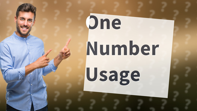 One Number Usage