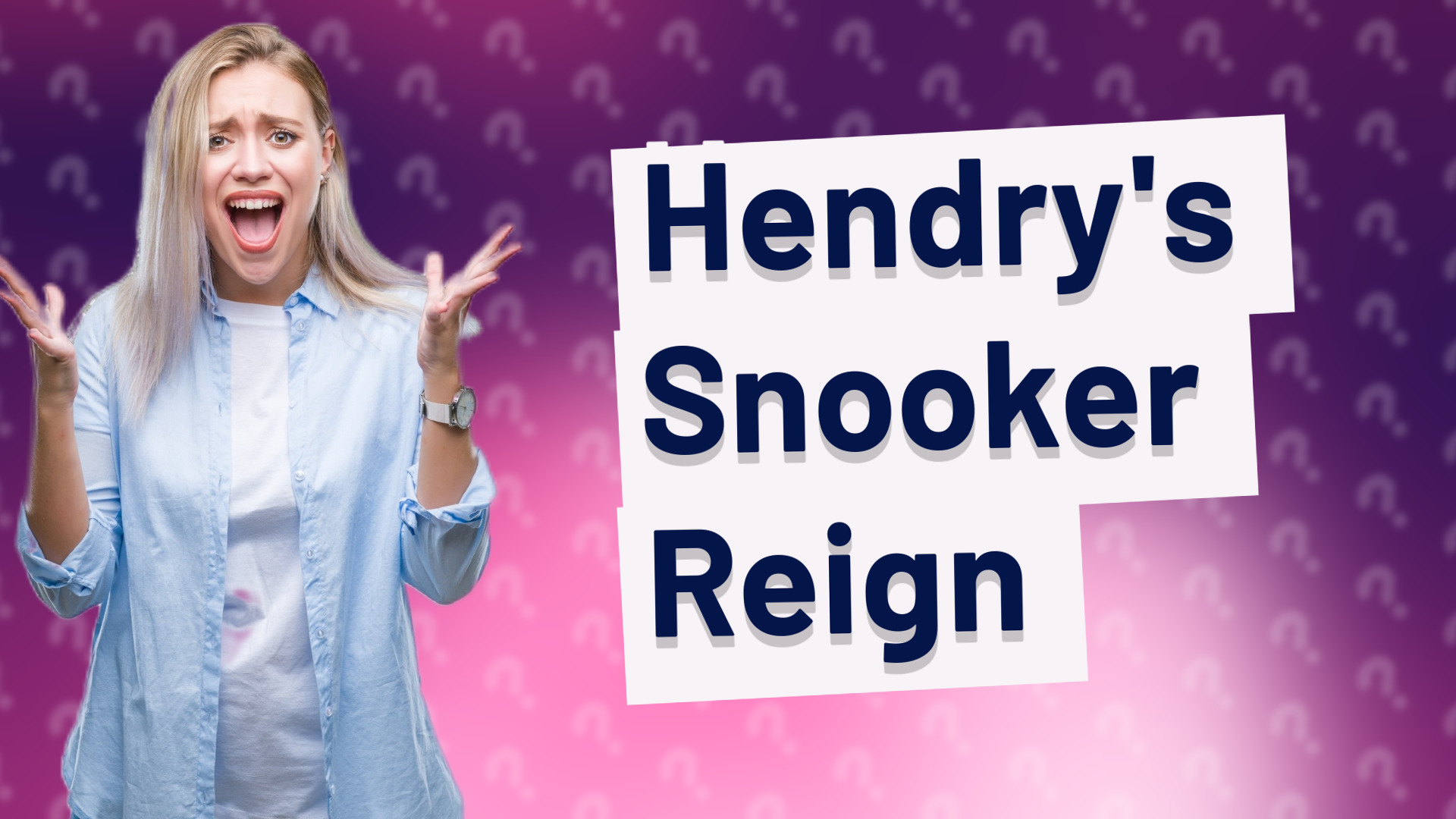 Hendry's Snooker Reign