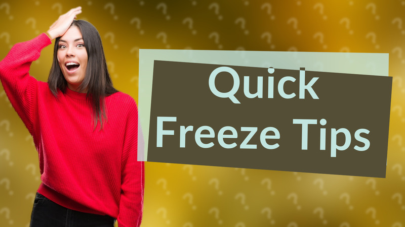 Quick Freeze Tips