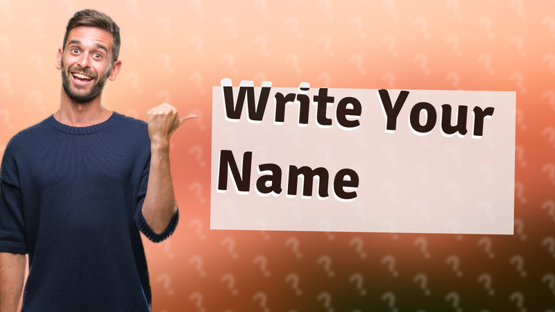 Write Your Name
