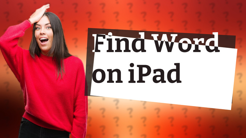 Find Word on iPad
