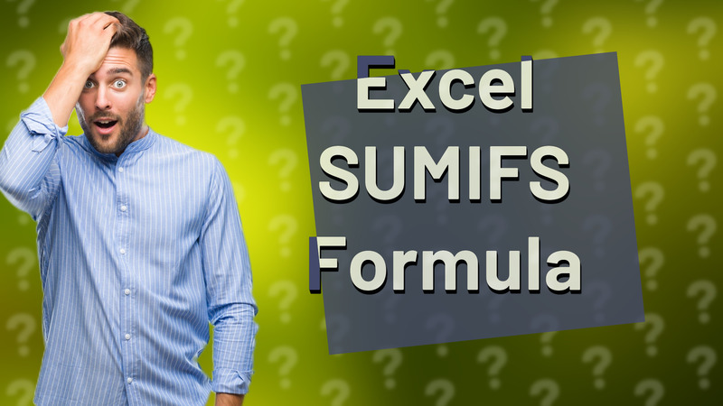 Excel SUMIFS Formula