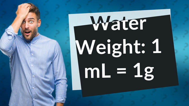 Water Weight: 1 mL = 1g