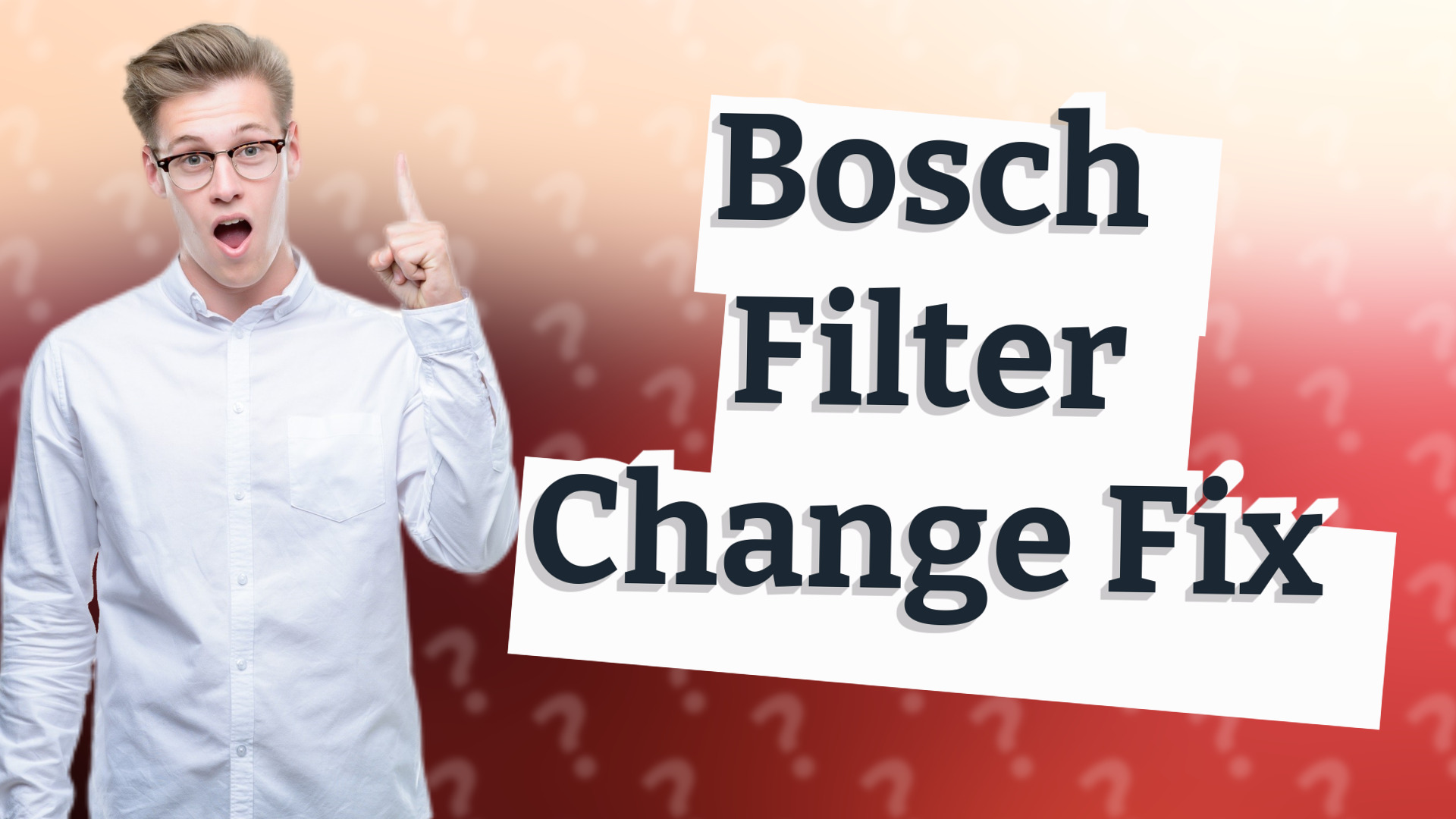 Bosch Filter Change Fix