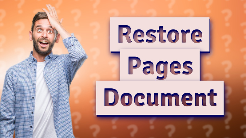 Restore Pages Document