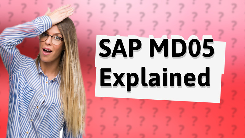 SAP MD05 Explained