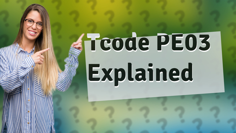 Tcode PE03 Explained