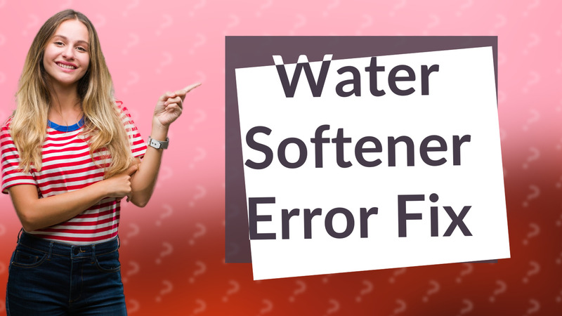 Water Softener Error Fix