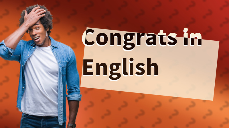 Congrats in English