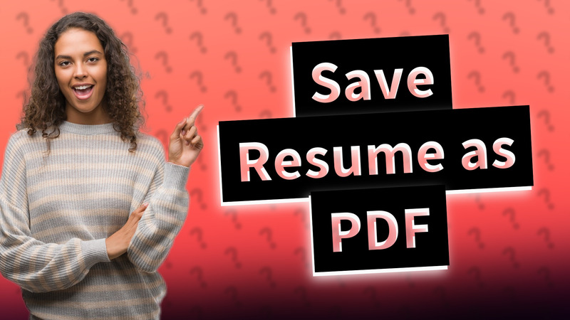 Save Resume as PDF