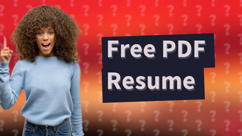 Free PDF Resume