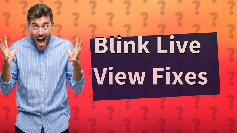 Blink Live View Fixes