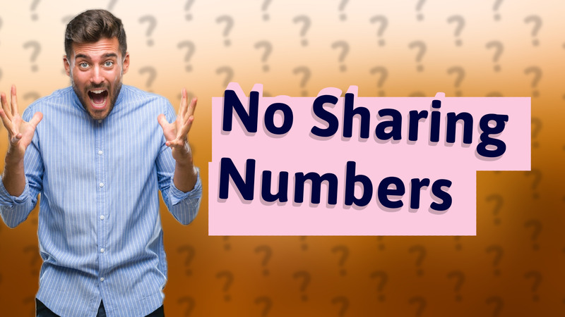 No Sharing Numbers