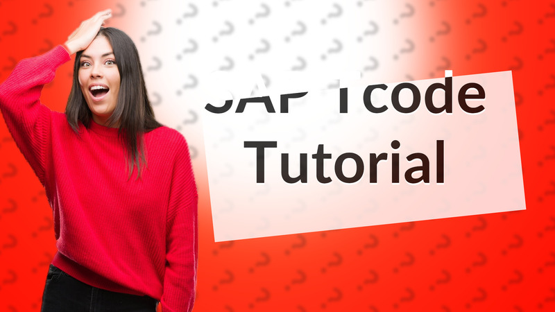SAP Tcode Tutorial