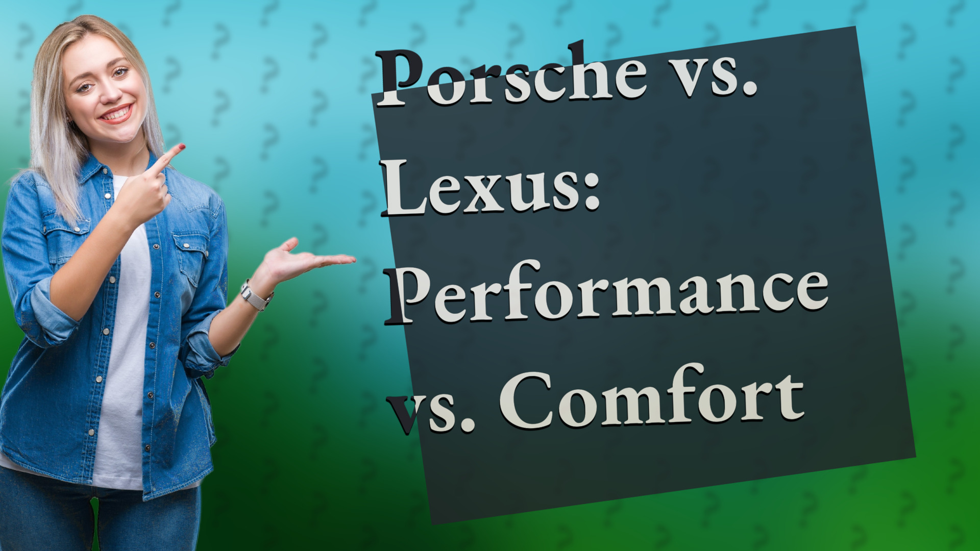 Porsche vs. Lexus: Performance vs. Comfort