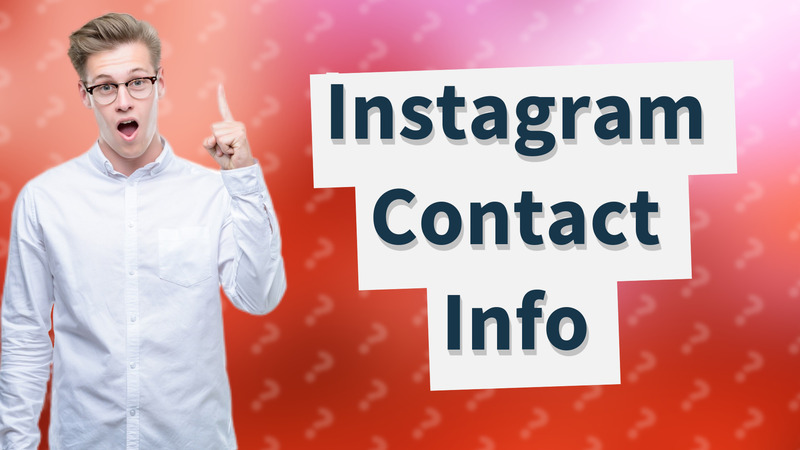 Instagram Contact Info