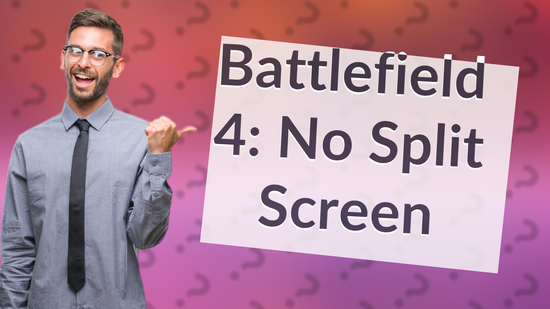 Battlefield 4: No Split Screen