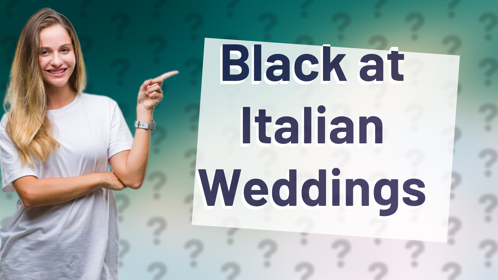 Black at Italian Weddings