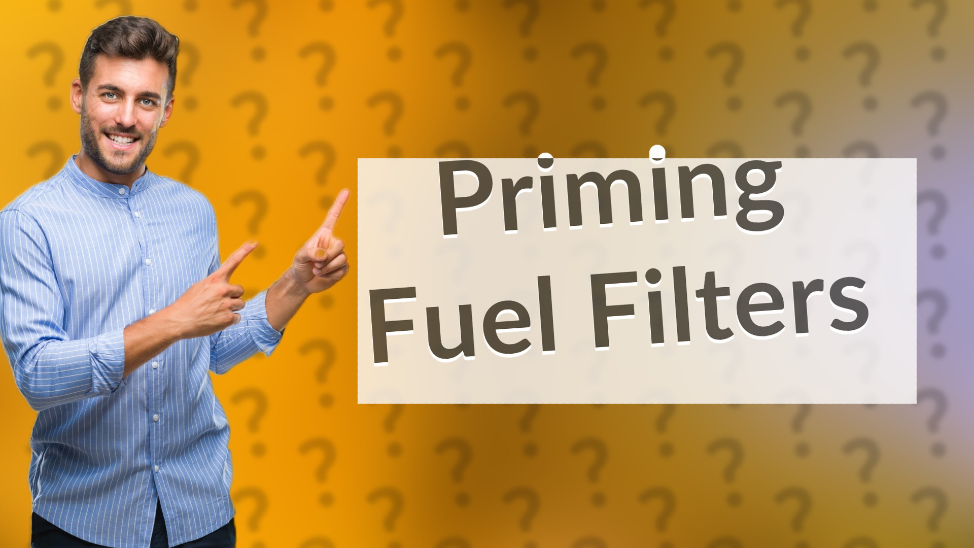Priming Fuel Filters