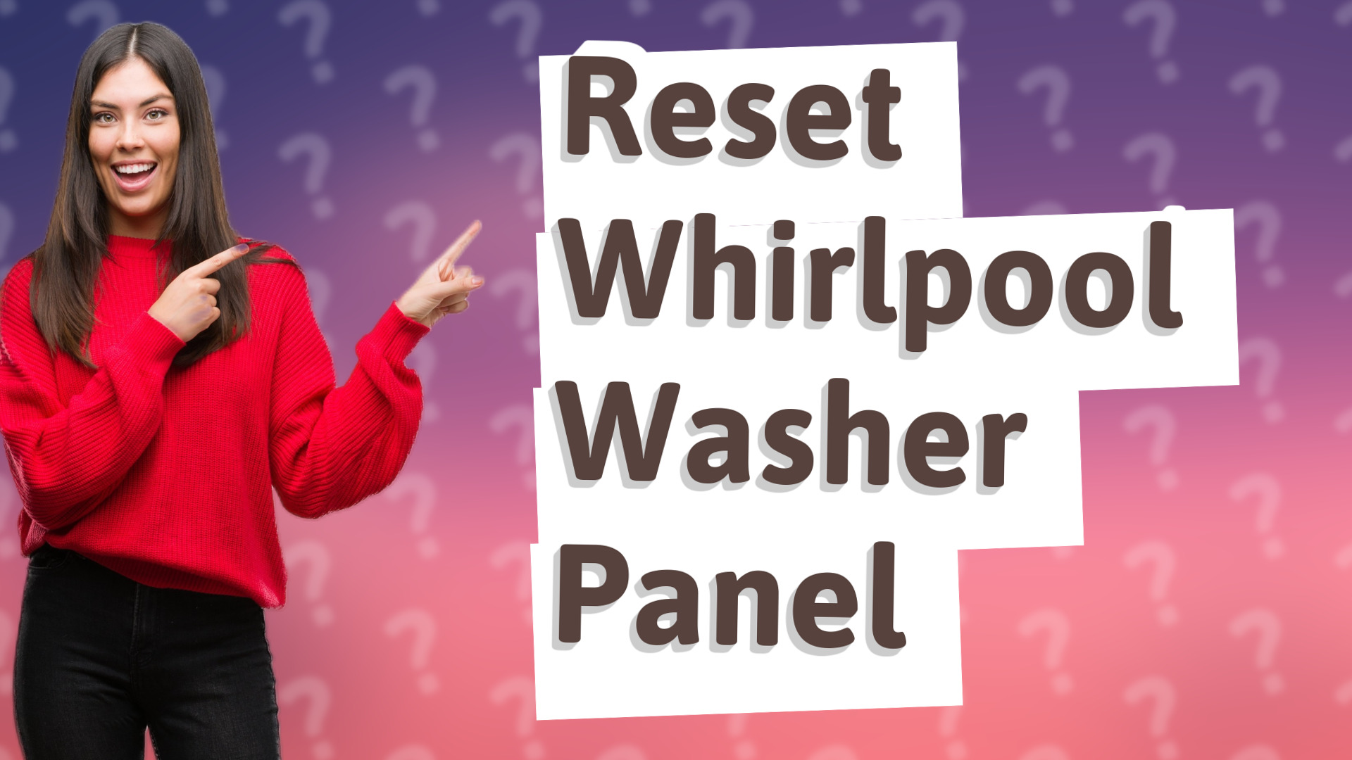 Reset Whirlpool Washer Panel