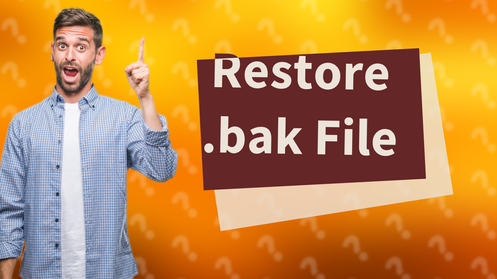 Restore .bak File
