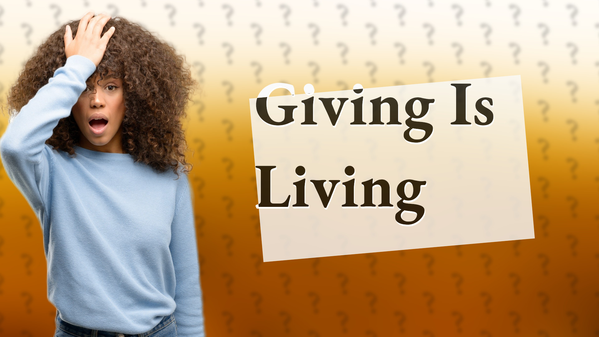 Giving Is Living