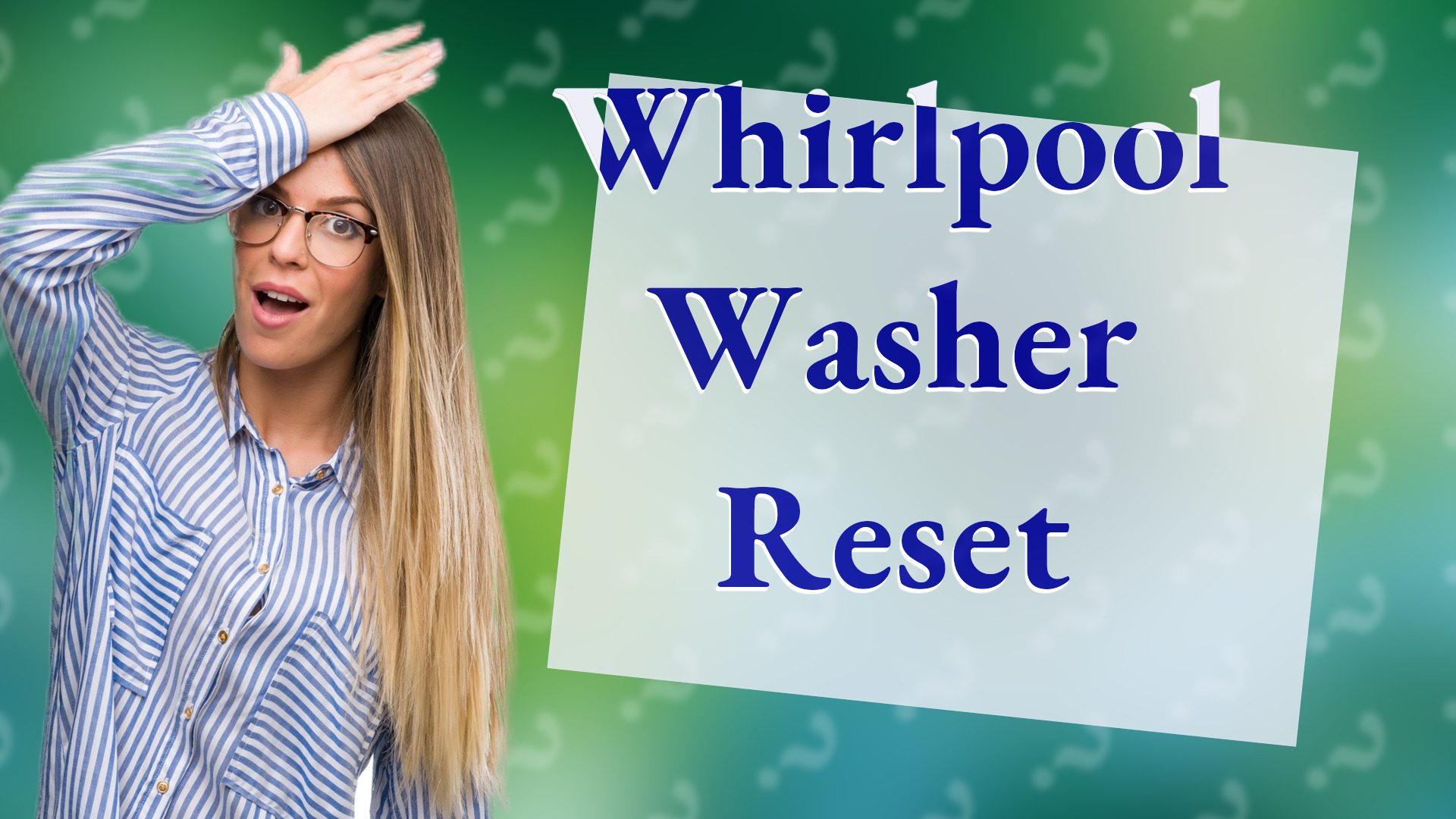 Whirlpool Washer Reset