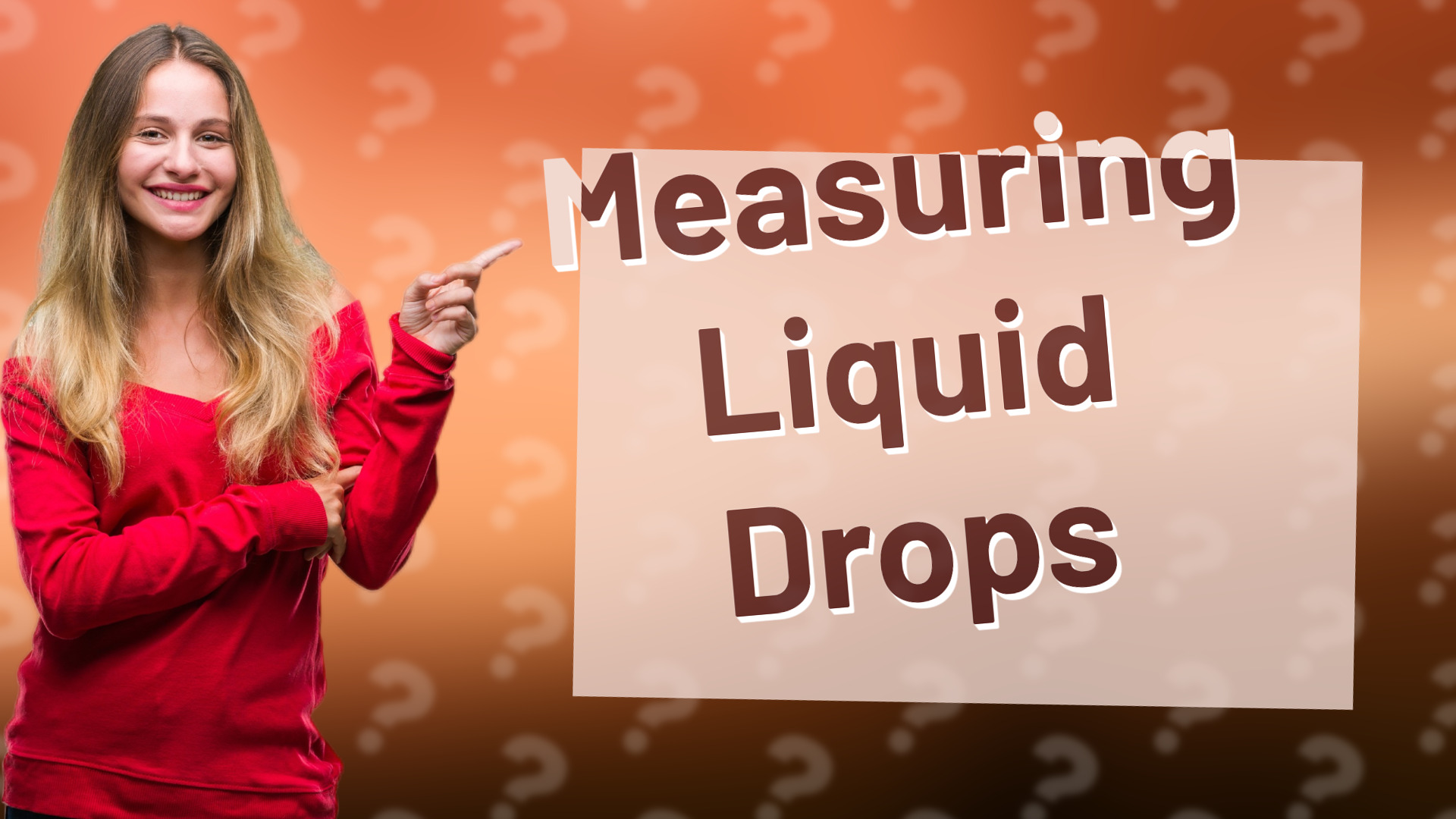Measuring Liquid Drops