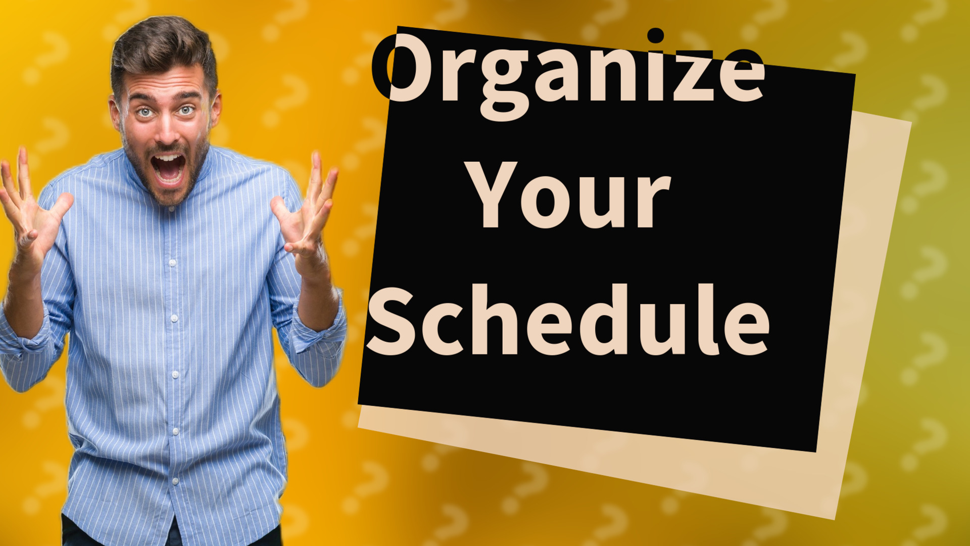 Organize Your Schedule