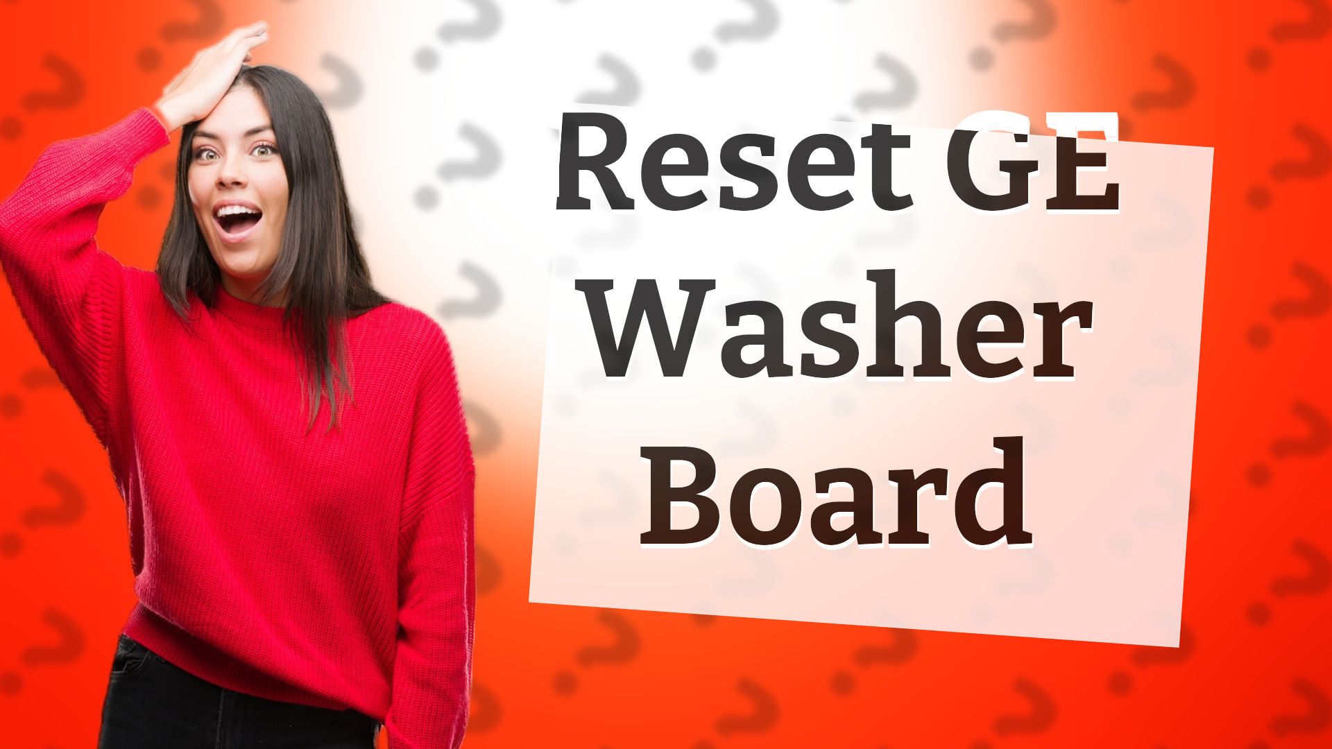 Reset GE Washer Board