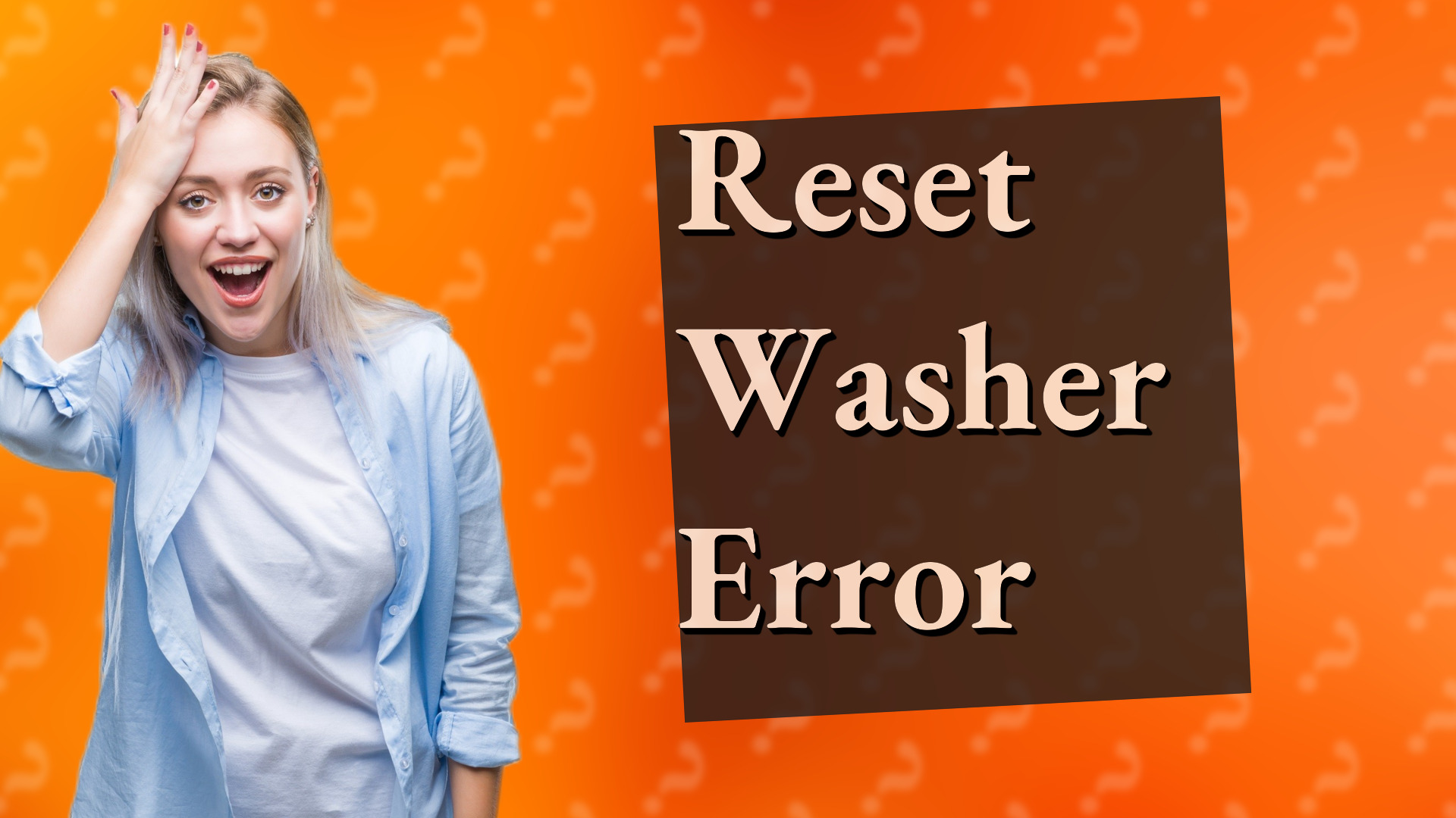 Reset Washer Error