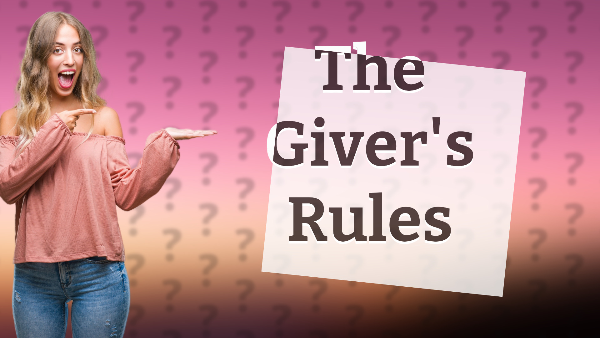The Giver's Rules