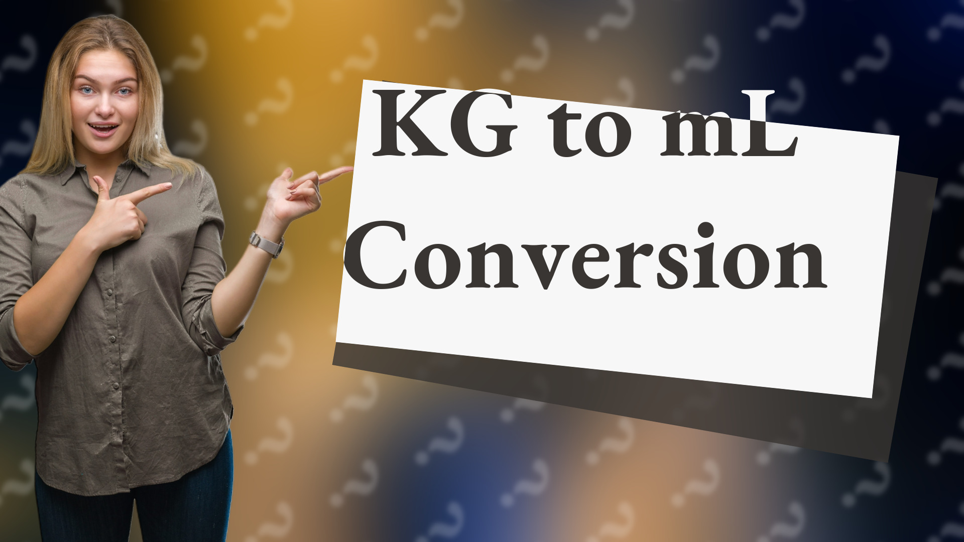 KG to mL Conversion