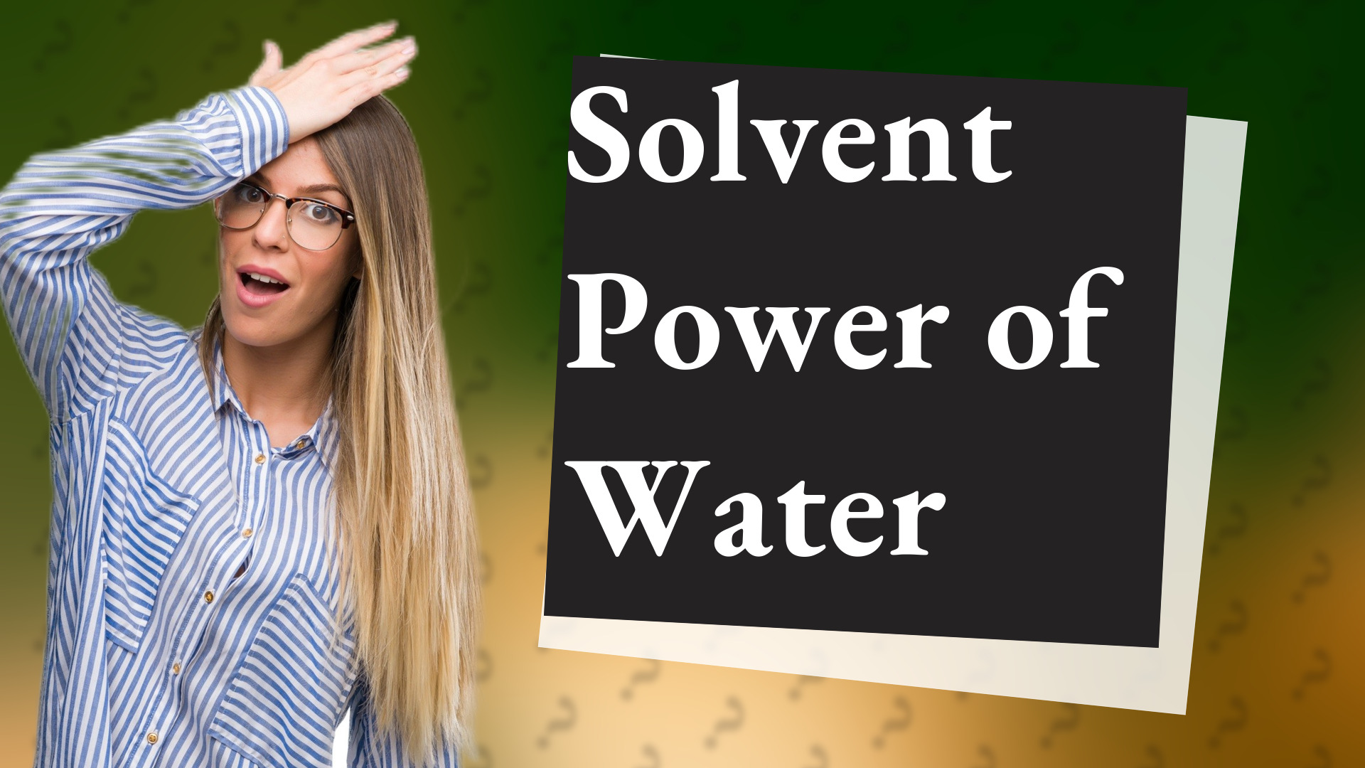 Solvent Power of Water