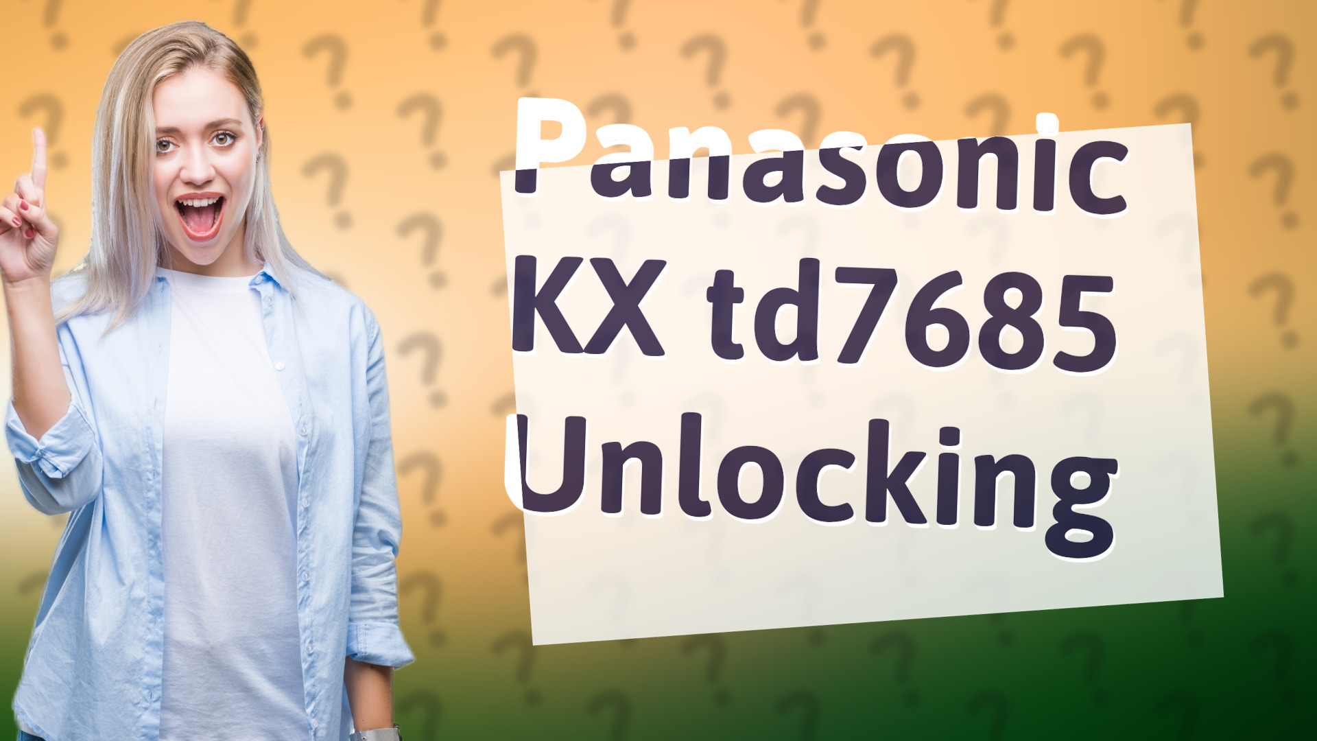 Panasonic KX td7685 Unlocking