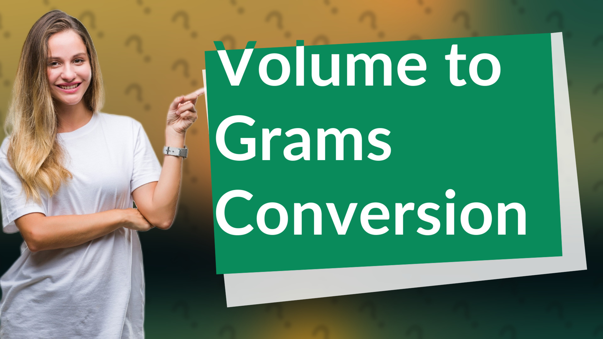 Volume to Grams Conversion