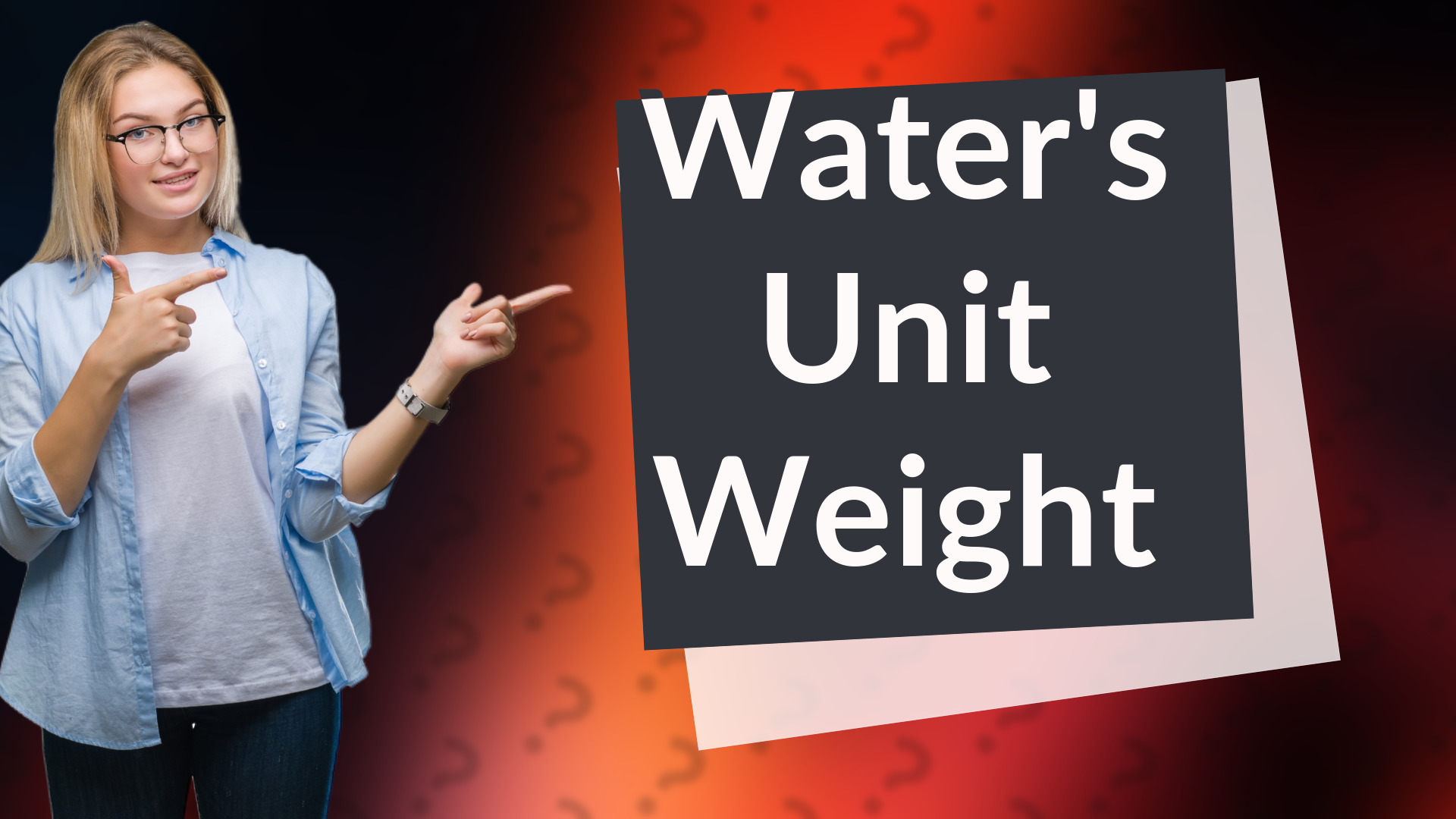 Water's Unit Weight