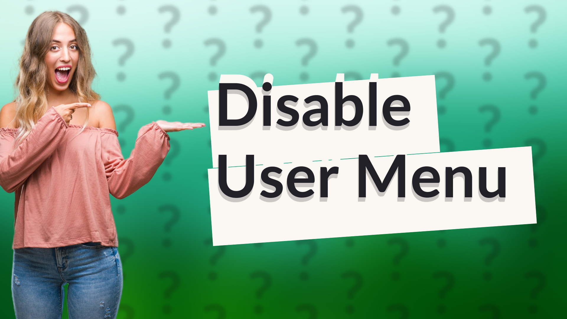 Disable User Menu