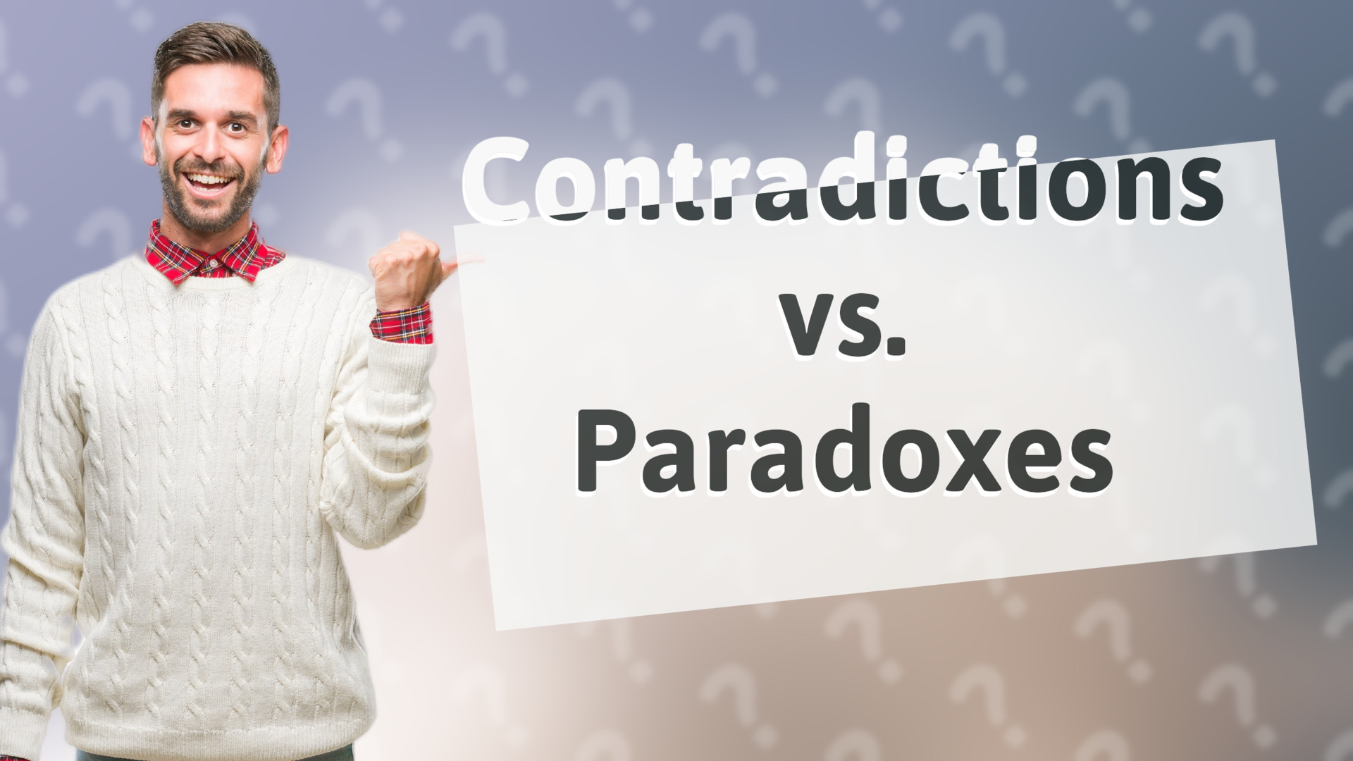 Contradictions vs. Paradoxes