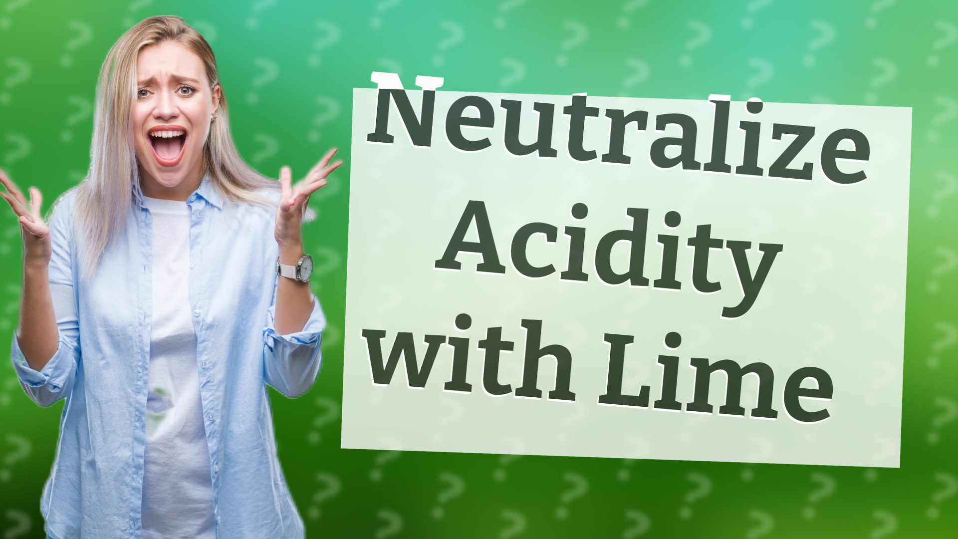 Neutralize Acidity with Lime