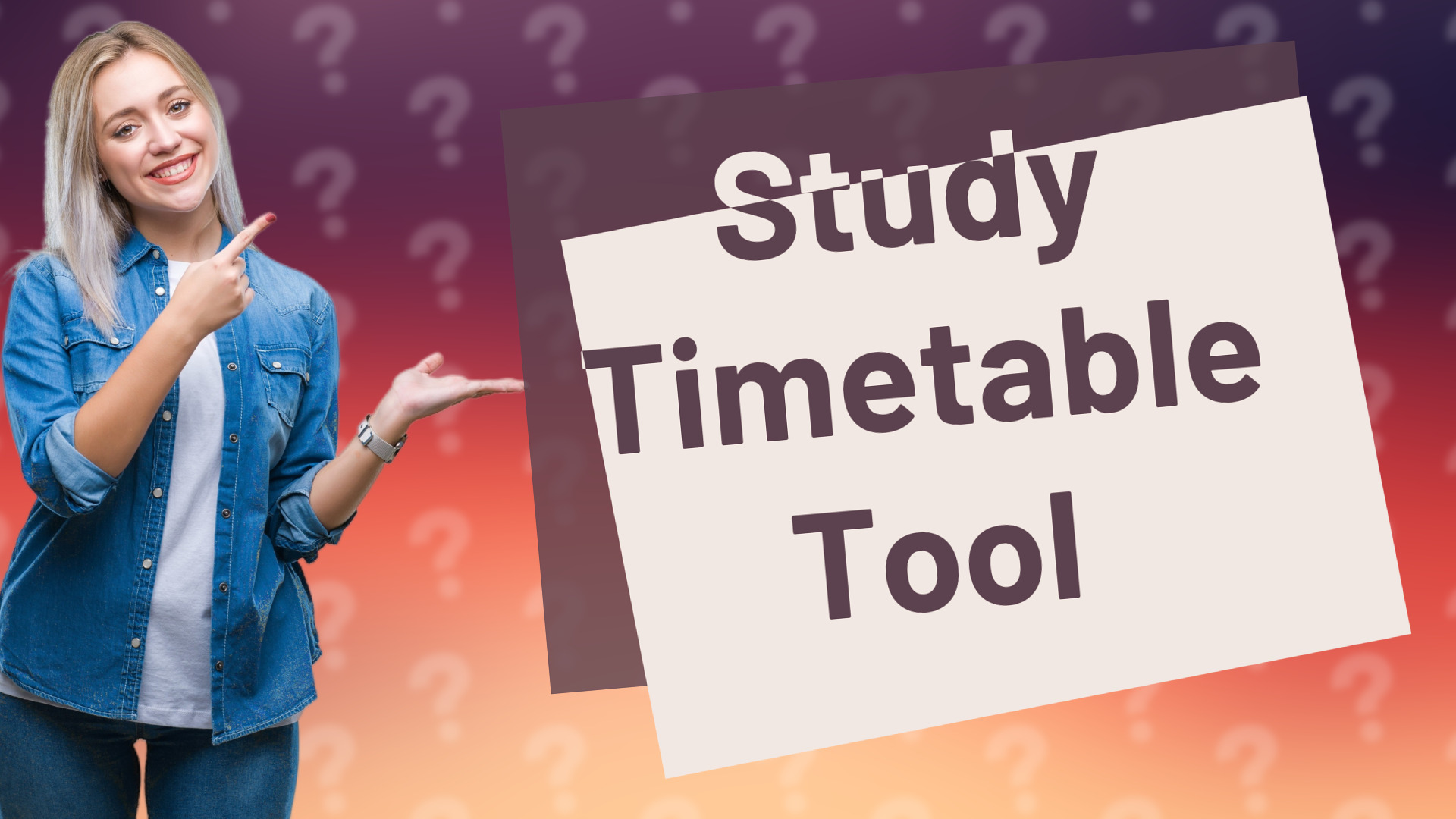 Study Timetable Tool
