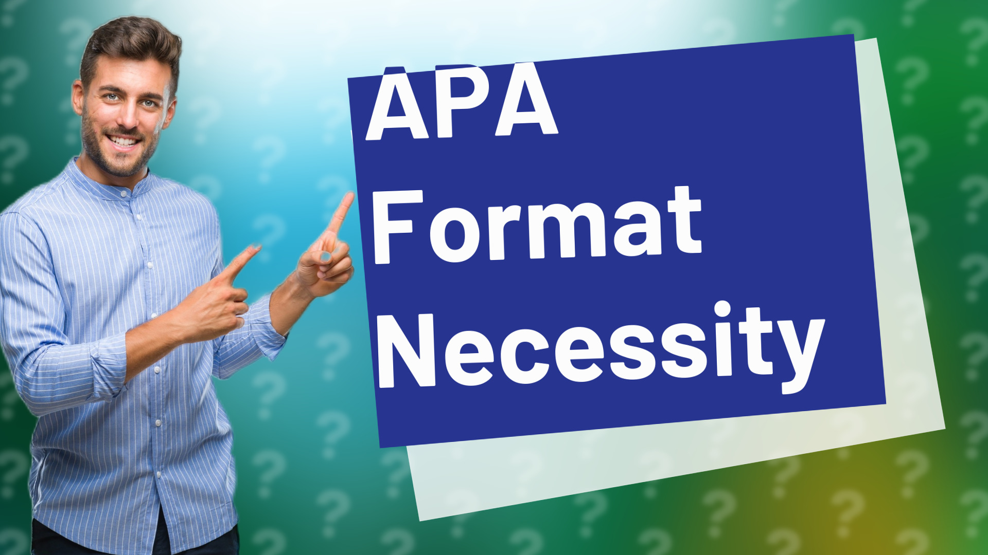 APA Format Necessity