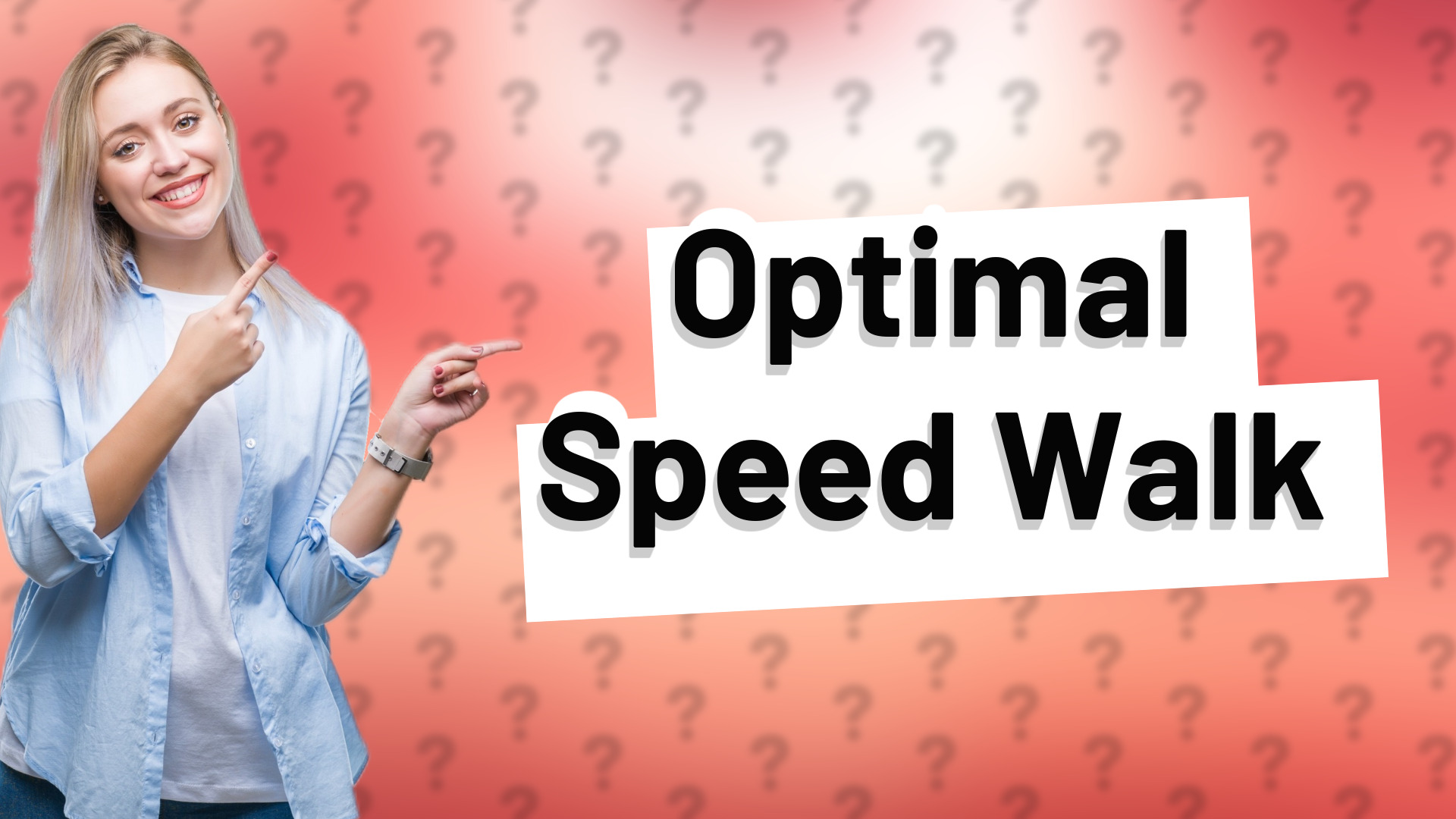 Optimal Speed Walk