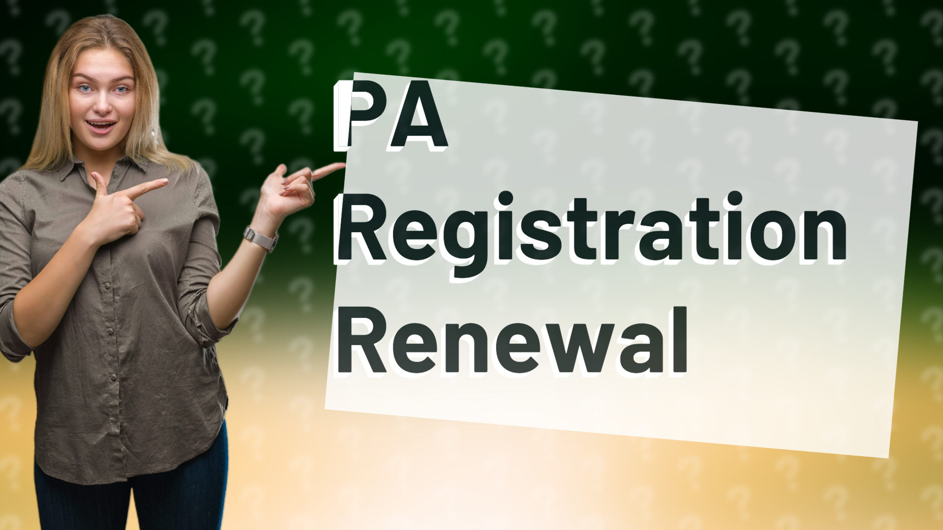 PA Registration Renewal