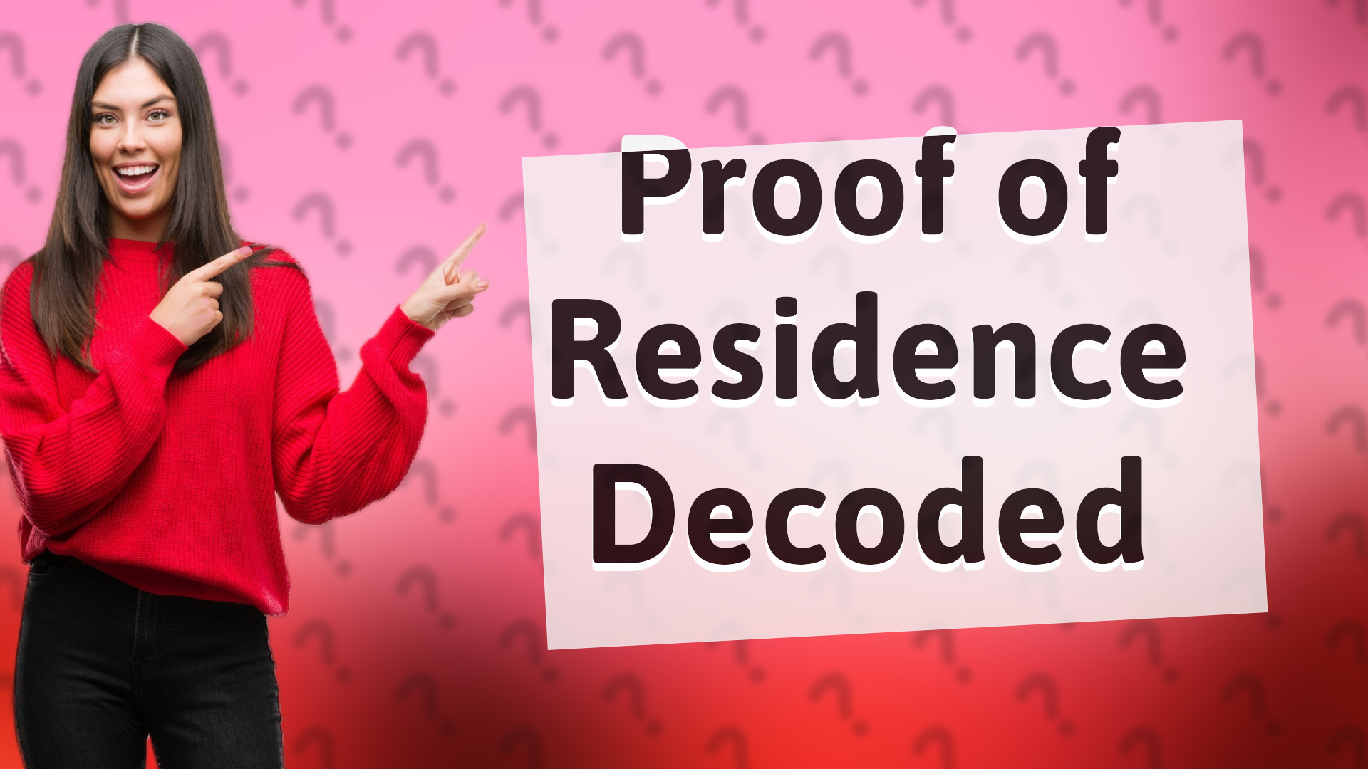 Proof of Residence Decoded