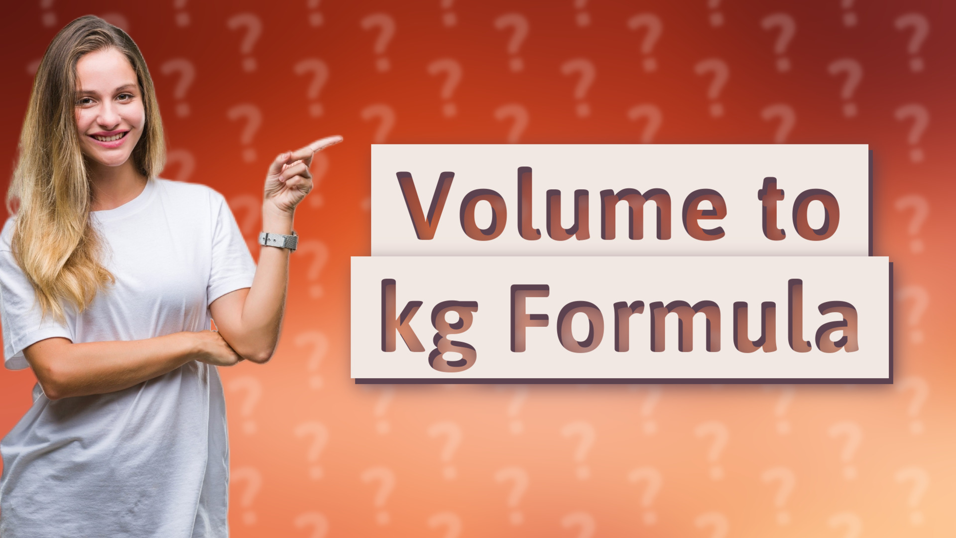 Volume to kg Formula