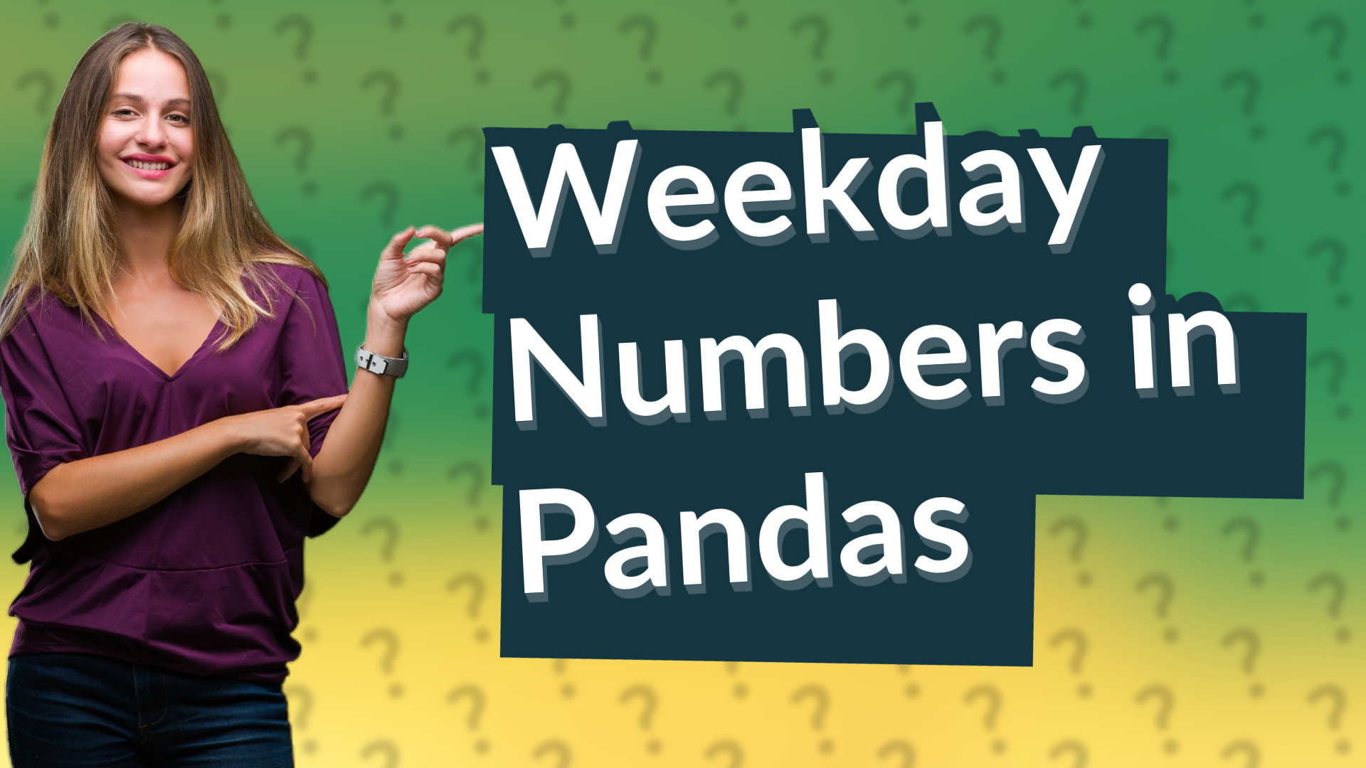 Weekday Numbers in Pandas