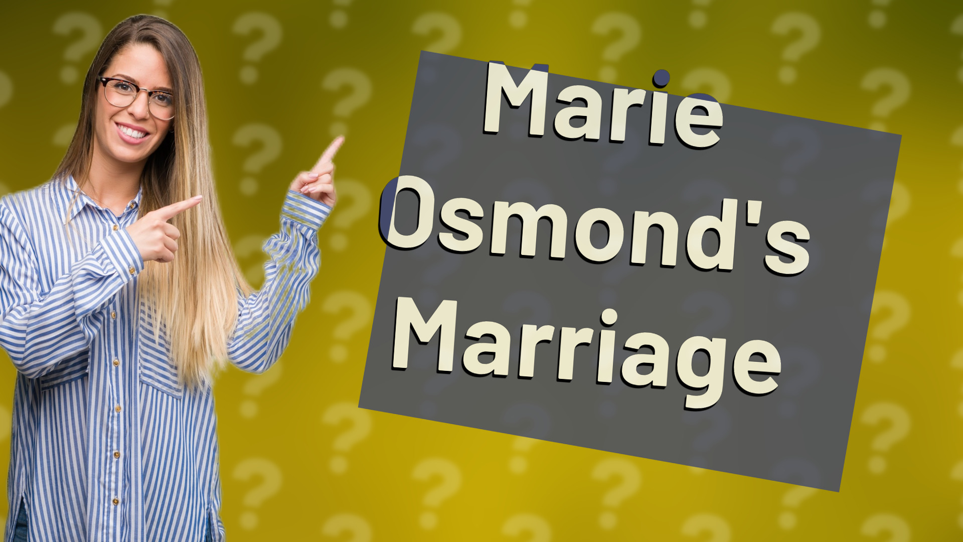 Marie Osmond's Marriage