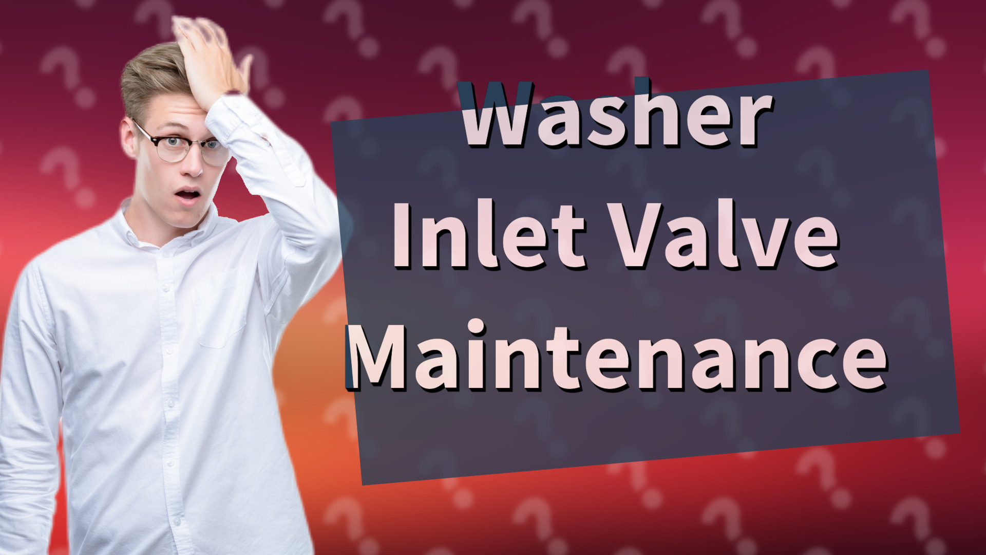Washer Inlet Valve Maintenance