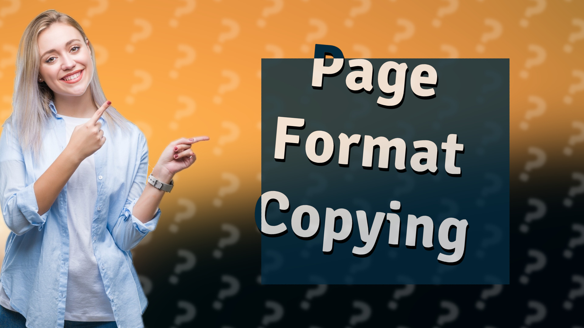 Page Format Copying
